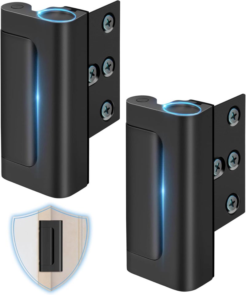WINONLY Door Reinforcement Lock for Front Door, Child Proof Top of Door Safety Latch Extra Flip Door Lock Withstand 800 Lbs High Home Security Night Guardian for Inward Swinging Doors Kids Safety Stop Entry - Image 1